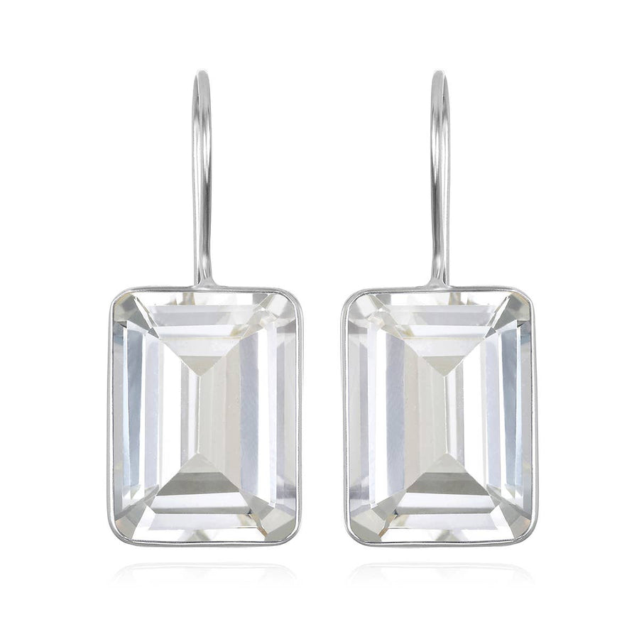 Emerald Cut Valencia-Crystal Silver