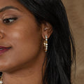 Berry Gem Medium Hoop Earrings - MOP