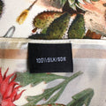 100% Silk Scarf Botanical Cactus Summer Bandana Tapestry