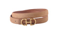 Horsebit Buckle Equestrian Stitched Suede/Napa Leather Belt