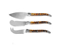 French Home Laguiole 3-Piece Tortoise Shell Cheese Knife Set