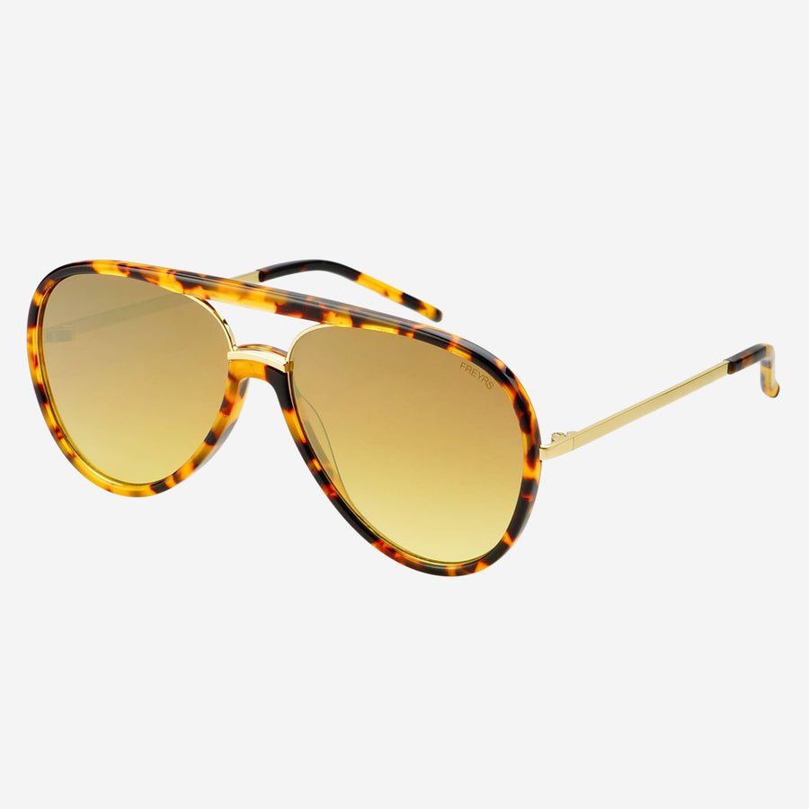 Shay Unisex Aviator Sunglasses - Tortoise/Gold