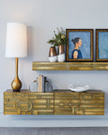 Abstract Block Floating Shelf- Brass