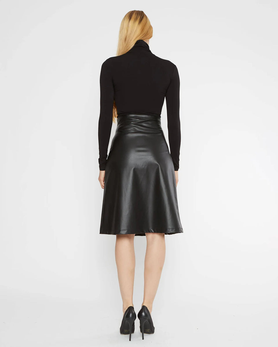 Vegan Leather A-Line Midi Skirt – One Fish Two Fish