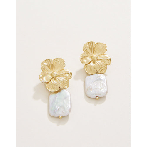 Windflower Pearl Earrings Pearl