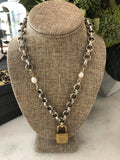 Mega Rolo & Pearl Lock Necklace