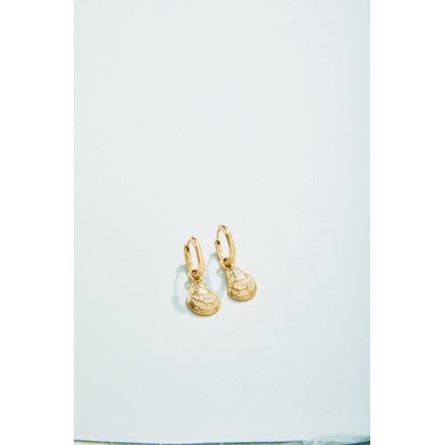 Bluffton Oyster Convertible Hoop Earrings Crystal