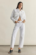 Lexi Mid Rise Bowed Straight Jean - Vivid White