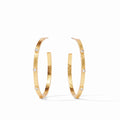 Crescent Stone Hoop Earrings