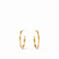 Crescent Stone Hoop Earrings