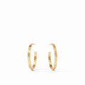 Crescent Stone Hoop Earrings