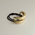 Wide Sculptured Metal Ponytail Hair Tie | Gold