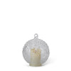 LED Textured Clear Glass Candle Ornament w/ Timer
