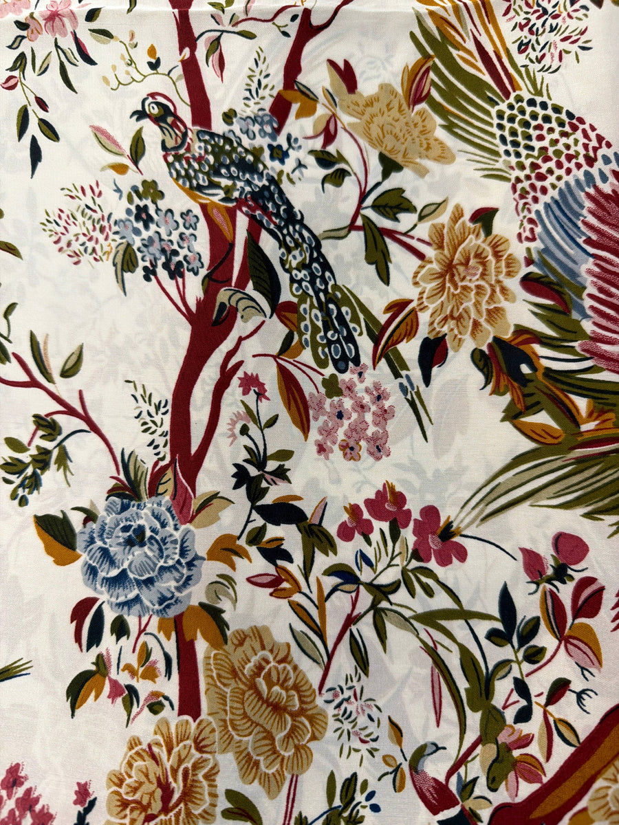 GF08-R71  FLORAL AND BIRD PATTERN BIG SIZE RECTANGULAR SCARF