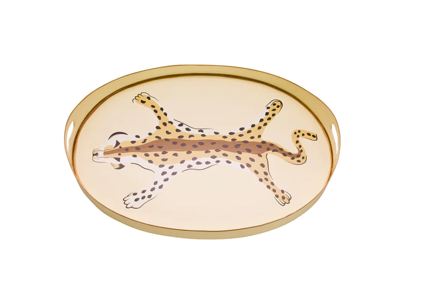 Large Oval Leopard Tray