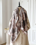 Tan / Pink Peonies Reversible Wrap