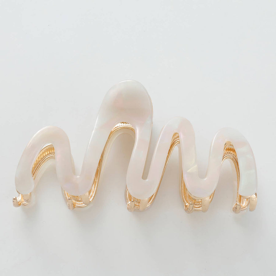 Willow Rosé Metal Squiggle Claw Clip - Large