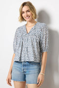 Embroidered Puff Isla Top