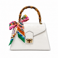 GF1925 - LUXURY ITALIAN CROCCO LEATHER BAMBOO HANDLE BAG