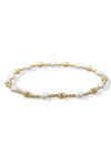Classic Gold Sincerity Pattern 4mm Bead Bracelet - Pearl