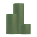 Colonial Green Unscented Pillar Candles - 3x3", 3x6", 3x9"