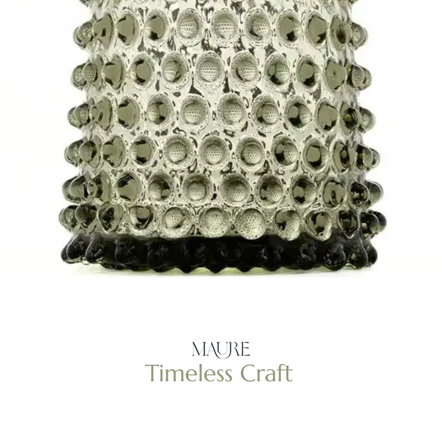 Tall Hobnail Jug | Moss Green | 1.2L | Bohemia Crystal