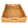Rattan Tray – Rectangular Scallop Design