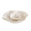 RESIN Alabaster Bowl with Dip - White Swirl