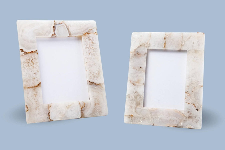5"x7" White Agate Photo Frame