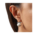 Sterling Medium Pebble Pearl Earring