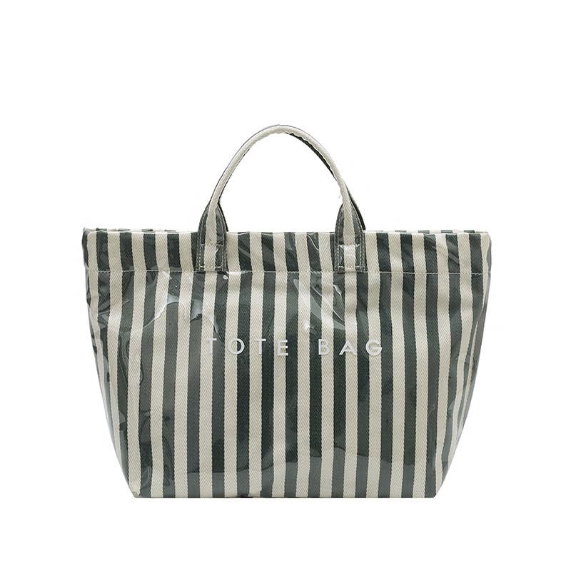 Striped Waterproof Tote