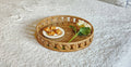 Rattan Round Tray with Glass Insert