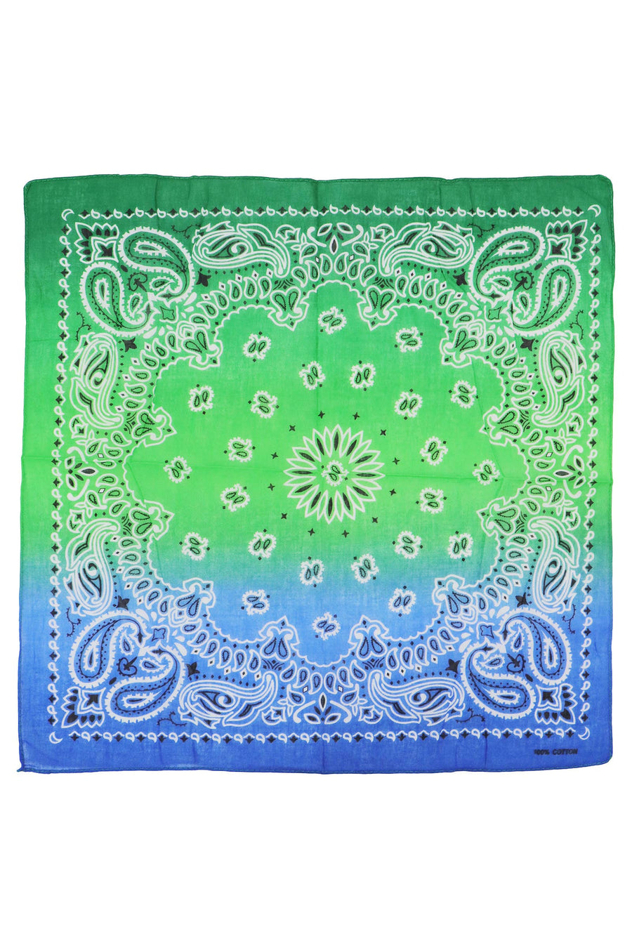 Paisley Vibrant Ombre Gradient Cotton Bandana