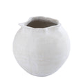 Paper Mache Pot Natural White Dia 7.68"