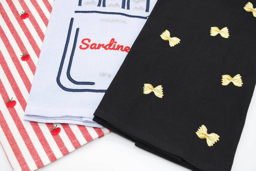 Can 'O Sardines Tea Towel