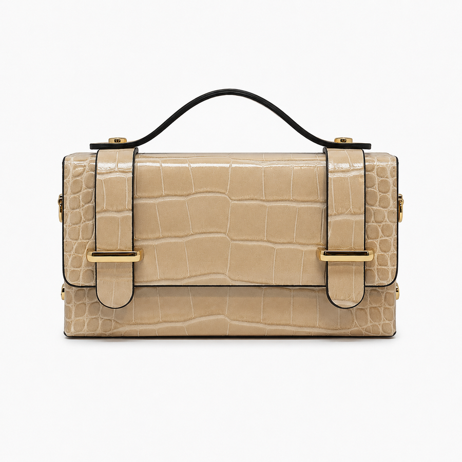 GF0658 - LEATHER HANDBAG WITH CROCCO