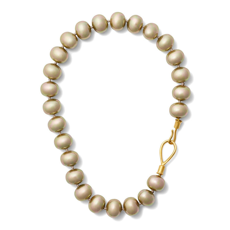 Biscuit Lasso Pebble Pearl Necklace