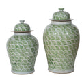 Mint Green Fish Scale Temple Jar