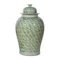 Mint Green Fish Scale Temple Jar