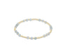 Gemstone Gold Joy Pattern 3MM Bead Bracelet - Aquamarine
