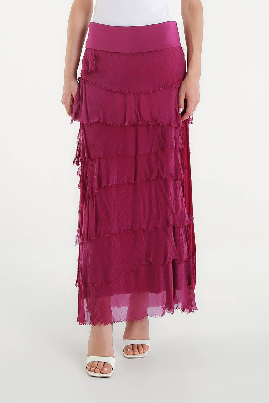 Elisa Silk Ruffle Skirt (SL201)