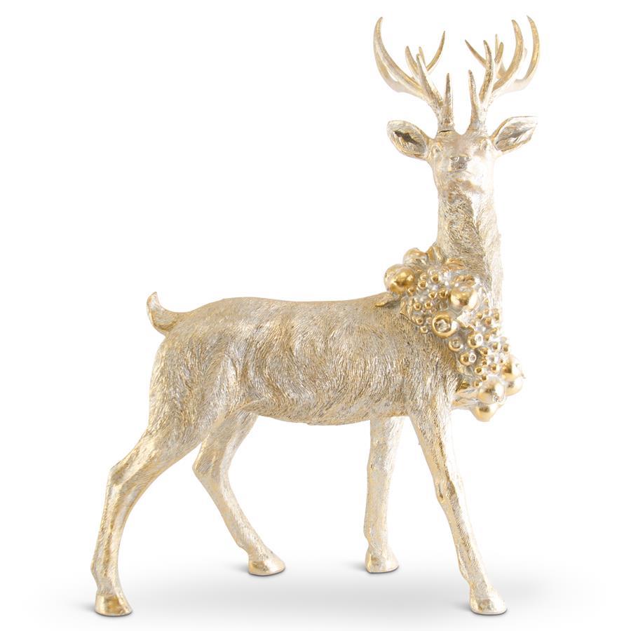 Standing Antique Gold Resin Deer
