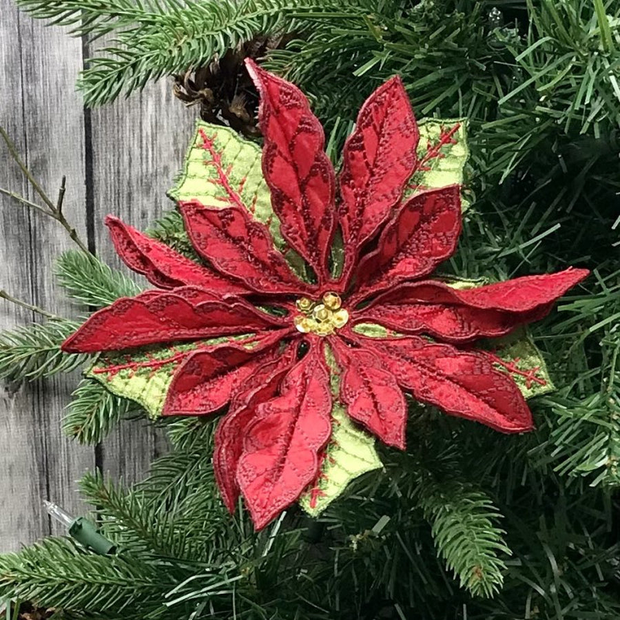 6" Red Poinsettia Pick