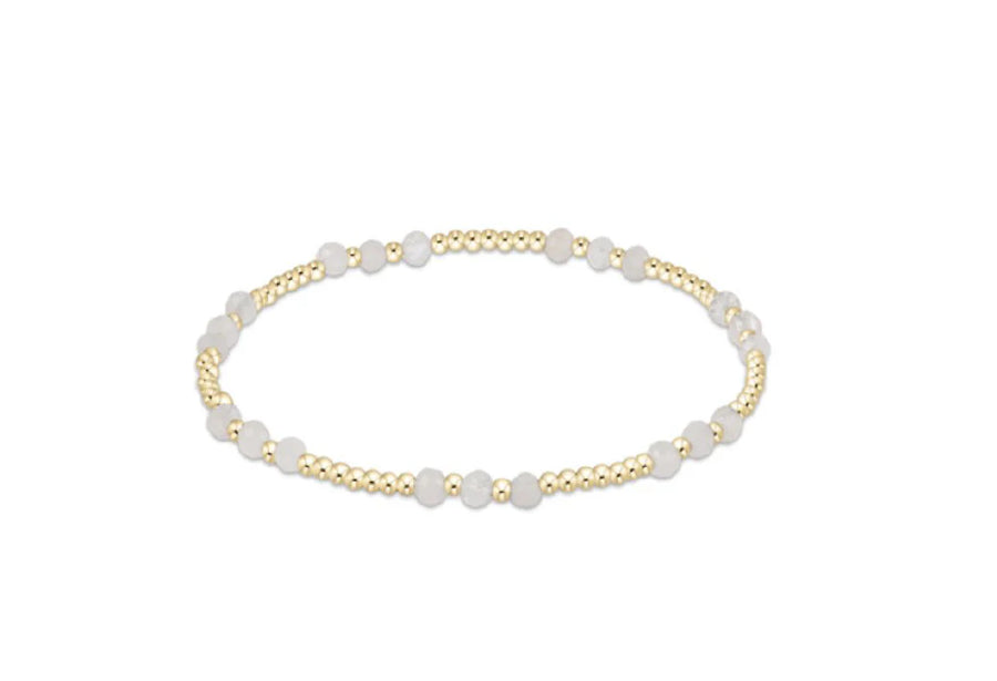 Gemstone Gold Joy Pattern 3MM Bead Bracelet - Moonstone
