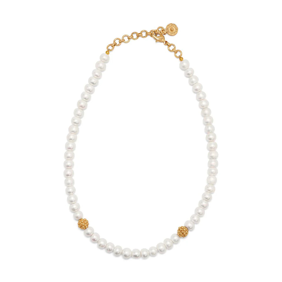 Berry Single Strand Necklace, 16"+2'' - Pearl