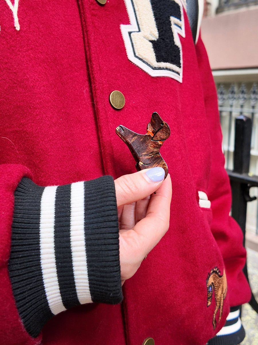 Hand-Painted Mini Dachshund Claw Hair Clip | Eco-Friendly
