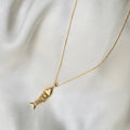 SARDINA NECKLACE, gold and silver plated fish (CAT74)