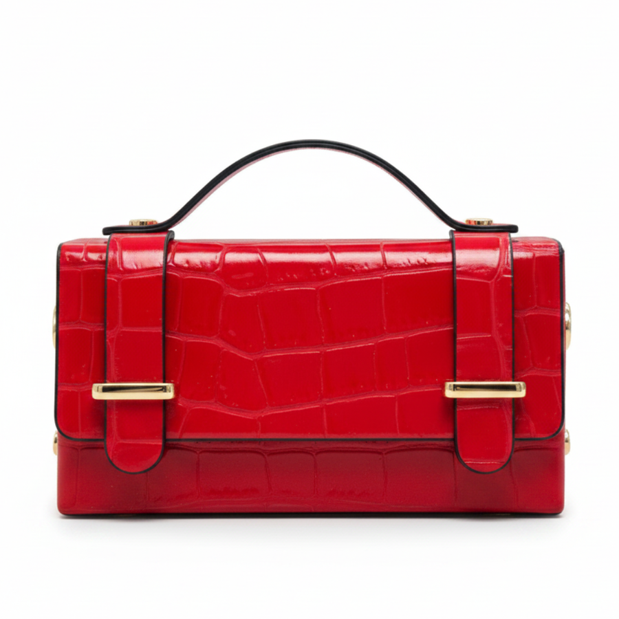 GF0658 - LEATHER HANDBAG WITH CROCCO