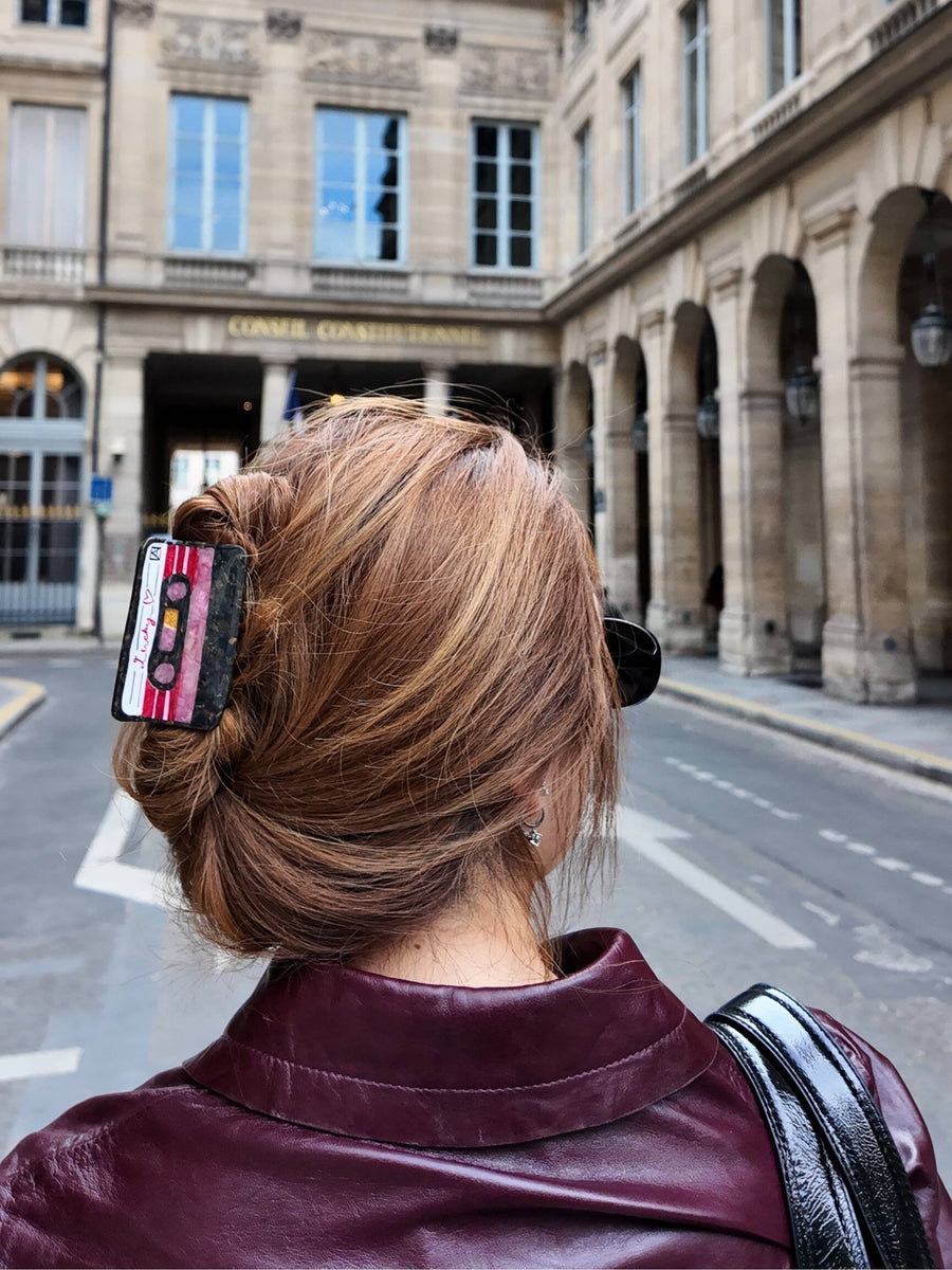 Hand-painted Lucky Cassette Claw Hair Clip | Eco-Friendly