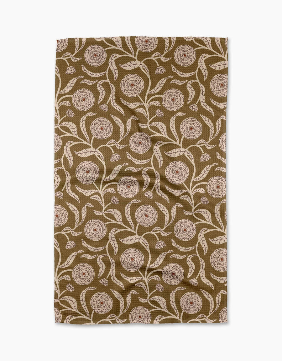 Falling Flowers Tea Towel